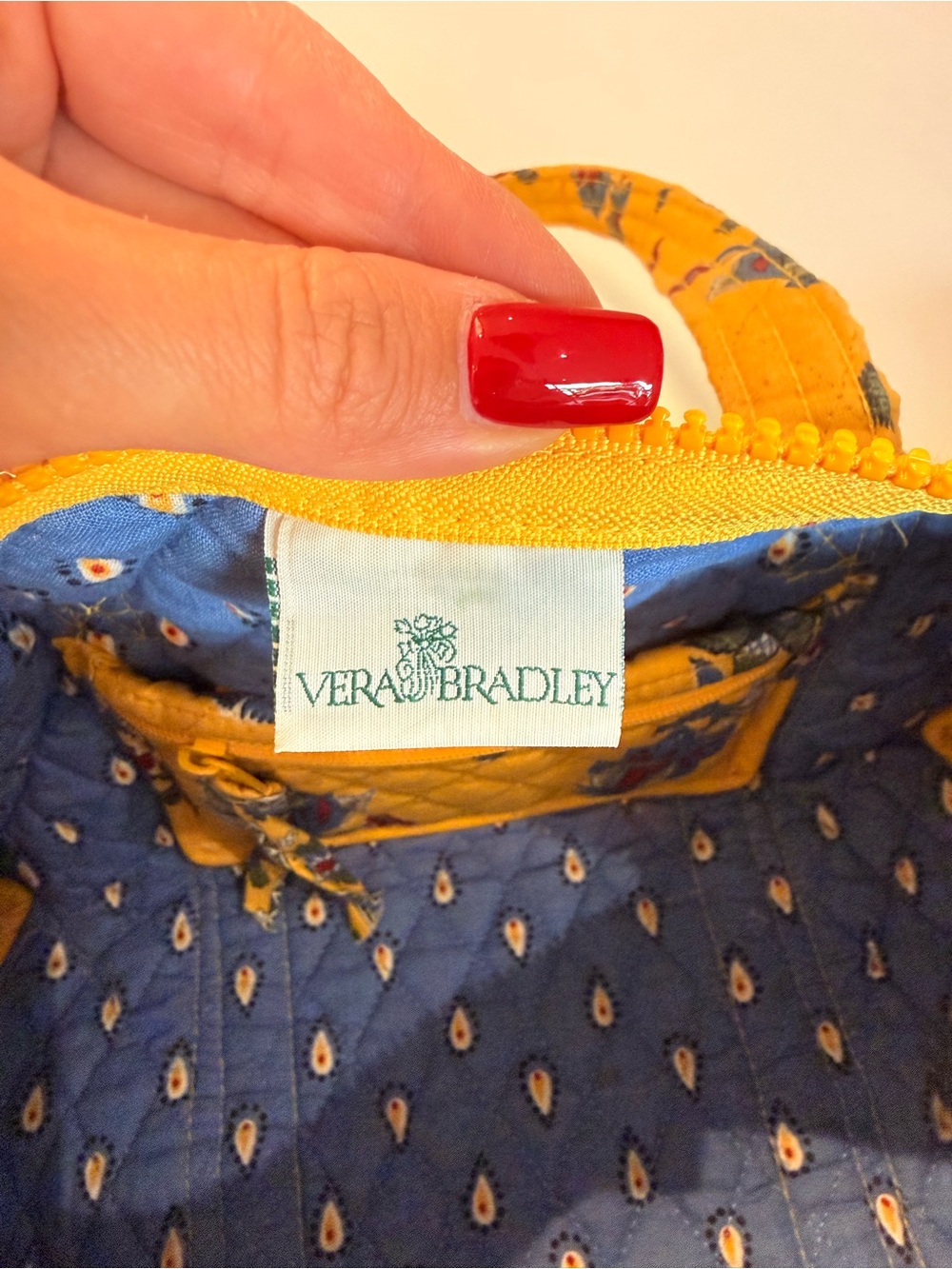 Rare Vintage 90s Y2K Vera Bradley French Yellow Small Duffle Bag Made USA - Picture 9 of 15